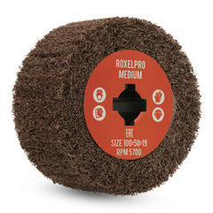 Шлифовальный валик 100x50x19 мм RoxelPro нетканый Medium A (P180) №20