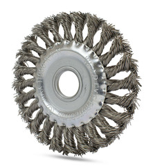 Щетка дисковая жгутовая витая Fix Inox 125x13x22,2 мм ворс нержавеющая сталь №11