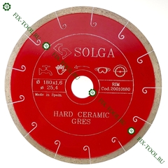 Алмазный диск по керамограниту 180х25,4 мм Solga Diamant HARD CERAMICS №8