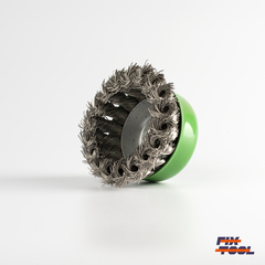 Чашечная щетка Fix Inox витая 75 x 0.5 мм M14 для УШМ ворс нержавеющая сталь №4