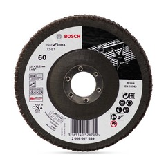 Круг лепестковый торцевой Bosch 125x22 X581 Best for Inox P60 №32