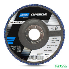 Круг лепестковый торцевой Norton Omega 125x22 R828 P40 №15