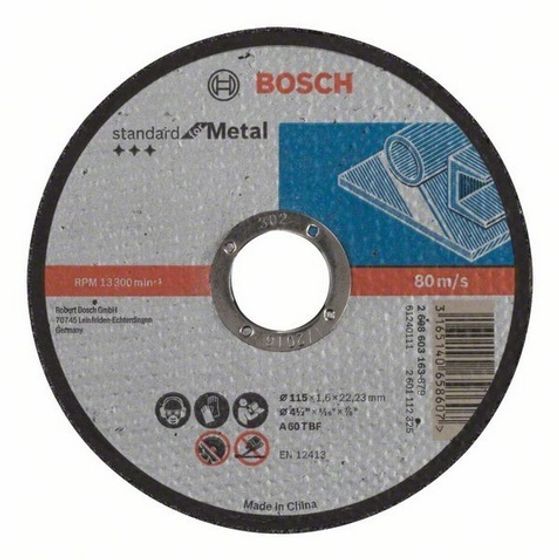 Отрезной круг Bosch Standard по металлу 115х1,6 мм №1