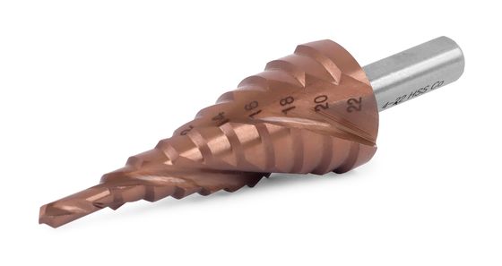 Ступенчатое спиральное сверло Messer 4 - 22 мм HSS CO 10 ступеней №1