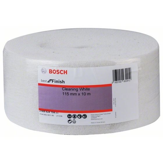 Скотч брайт Bosch рулон белый 115 мм x 10 м Cleaning White №2 Скотч брайт Bosch рулон белый 115 мм x 10 м Cleaning White №2