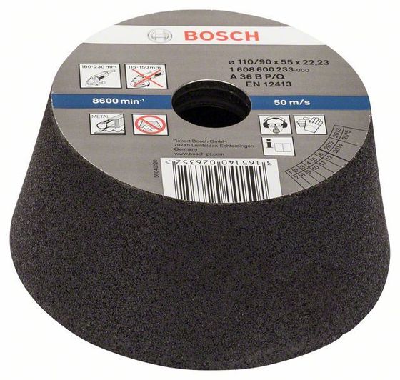 Конусный шлифовальный круг Bosch 90x110x55 мм P36 1608600233