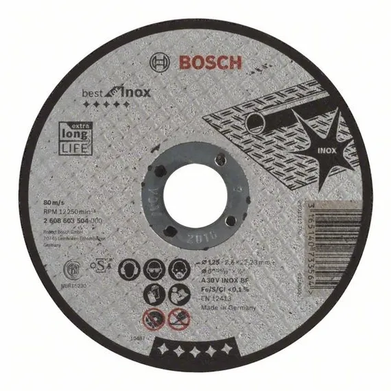 Отрезной круг Bosch Best for INOX 125 x 2.5 x 22.2 мм 2608603504