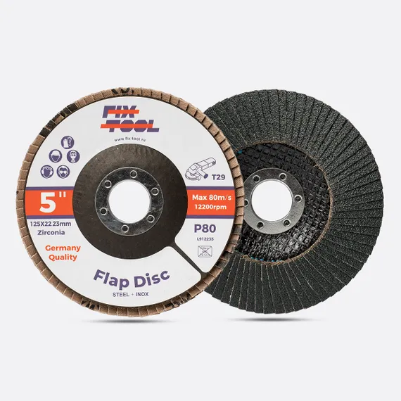 Круг лепестковый торцевой 125x22 мм Fix-Tool Z P80 INOX