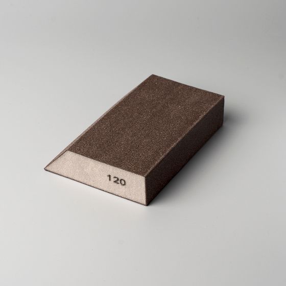 Губка шлифовальная 125x90x28 мм угловая Р120 №2 Губка шлифовальная 125x90x28 мм угловая Р120 №2