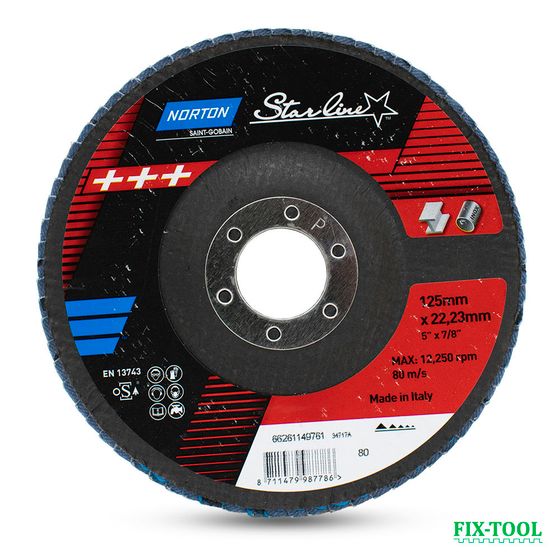 Круг лепестковый торцевой Norton StarLine 125x22 P80 66261149761 №1