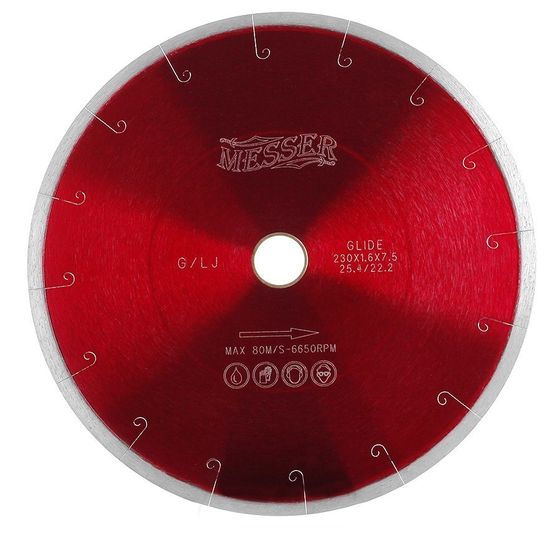 Алмазный диск по граниту 230x22.2/25.4 мм с MESSER G/L J-SLOT 01-24-230