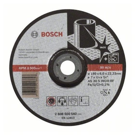 Зачистной круг 180х6х22,23 мм по нержавеющей стали Bosch Expert for Inox