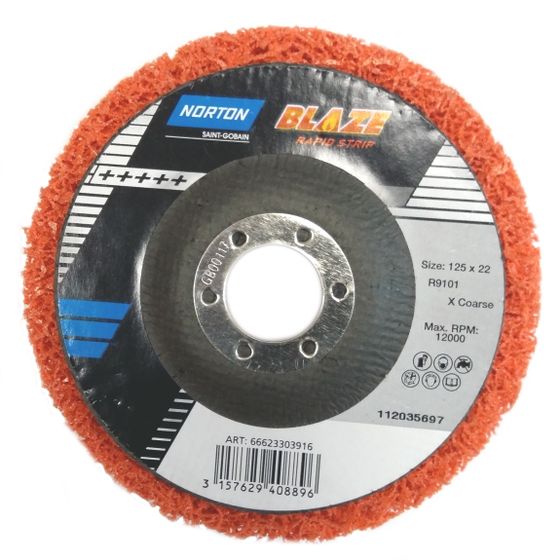 Круг прессованный нетканый Norton Blaze Rapid Strip 125x22,23 мм 66623303916 №3 Круг прессованный нетканый Norton Blaze Rapid Strip 125x22,23 мм 66623303916 №3