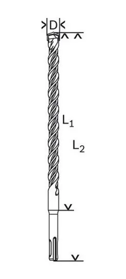 Бур по бетону SDS-plus HAWERA 16х460/400 артикул 104629