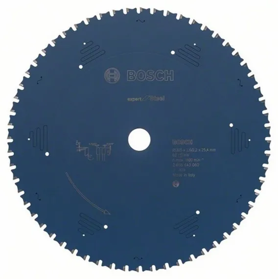 Пильный диск по стали Bosch 305 x 25,4 x 2,6 мм T60 Expert for Steel 2608643060