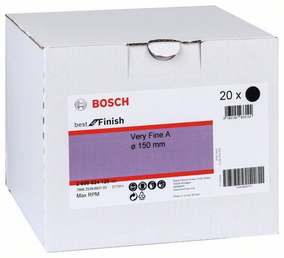 Скотч брайт Bosch круг красный 150 мм Velcro Very Fine №2 Скотч брайт Bosch круг красный 150 мм Velcro Very Fine №2