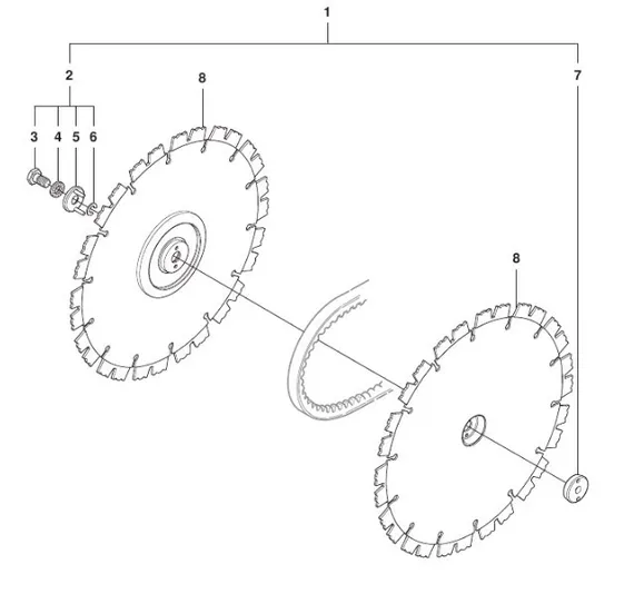 Винт в сборе для cut-n-break Husqvarna артикул 501 00 88-02
