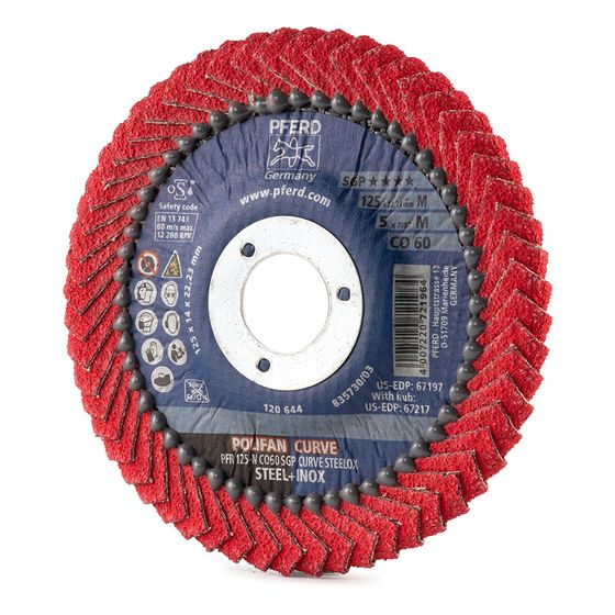 Круг лепестковый PFERD PFR 125x22 M CO60 SGP CURVE STEELOX 790168 №3