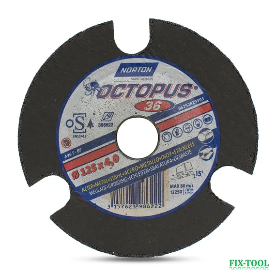 Зачистной круг Norton Octopus 125х4,0х22,23 Р36 66252829993