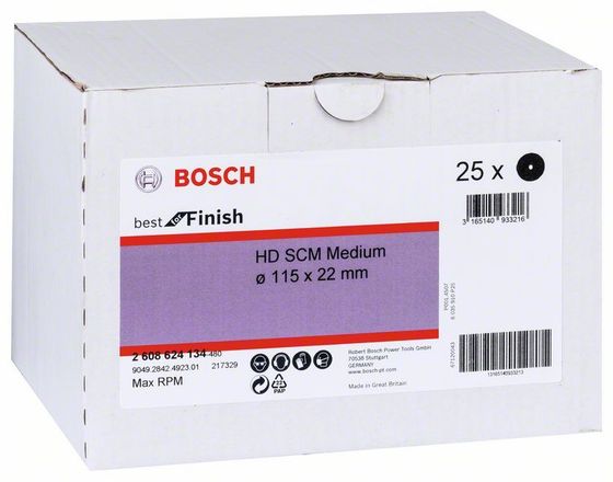 Скотч брайт Bosch круг бордовый SCM 115 мм Medium №2