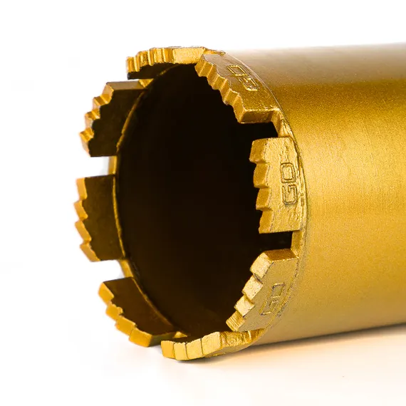 Коронка алмазная по бетону 83x400 мм Golden Dragon сегменты крупным планом
