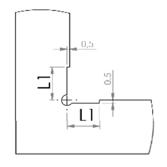 Угольник плоский 90° 250x160x5 мм Kinex №3