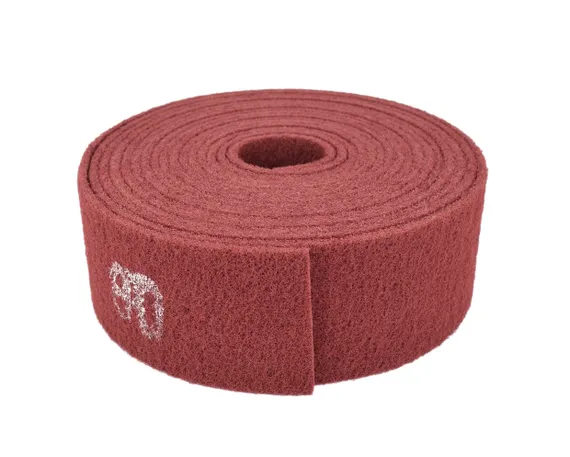 Скотч брайт FLEXOVIT рулон красный 200 мм x 10 м Coarse (P80)