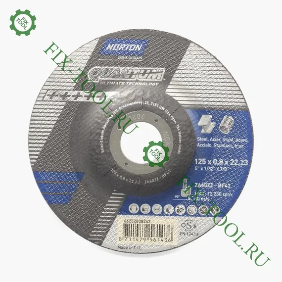 Отрезной тонкий круг Norton Quantum 125 x 0.8 x 22,23 мм 66252838243