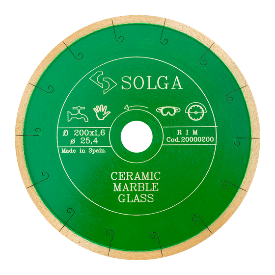 Диск алмазный Solga Diamant CERAMICS, MARBLE  200 х 25,4 мм 20000200