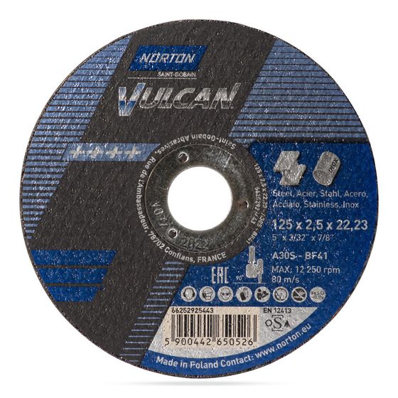 Отрезной круг Norton Vulcan 125x2,5x22,2 мм 66252925443 №1