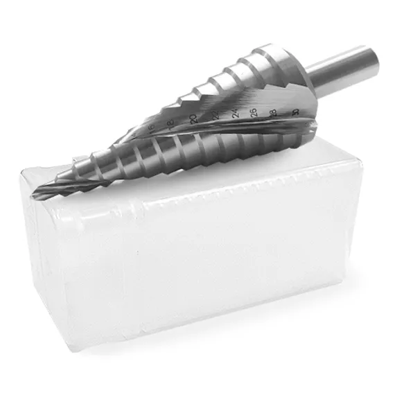 Ступенчатое спиральное сверло Messer-Optima 4-30 мм 14 ступеней в упаковке