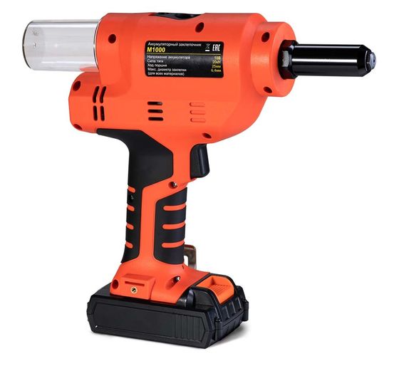 Аккумуляторный вытяжной заклепочник MESSER M1000 18В диаметр заклепок 3.2 - 6.4мм №3