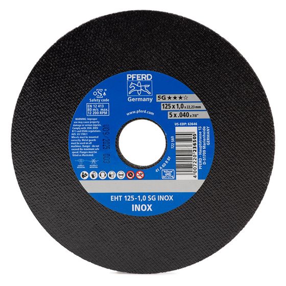 Круг отрезной PFERD SG 125x1x22,23 мм INOX №1
