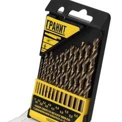 Набор сверл по металлу HSS-Co из 13 штук пластиковая упаковка ГРАНИТ