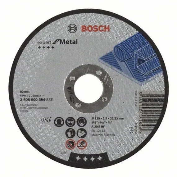 Отрезной круг Bosch Expert по металлу 125 x 2.5 x 22.2 мм, 2608600394