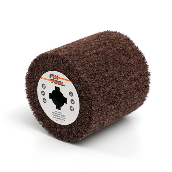 Шлифовальный валик нетканый Fix-Brite 100х100х19 MEDIUM A (Р120) №1