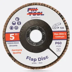 Круг лепестковый торцевой 125x22 мм Fix-Tool Z P60 INOX