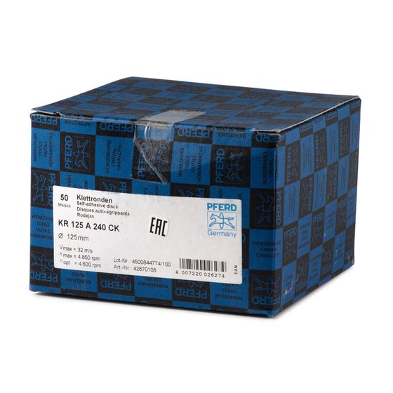 Шлифовальный круг 125 мм на липучке P240 PFERD №3 Шлифовальный круг 125 мм на липучке P240 PFERD №3