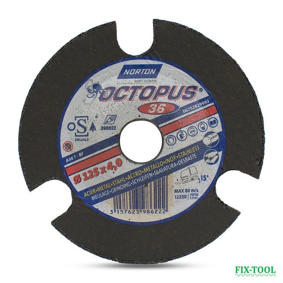 Зачистной круг Norton Octopus 125 х 4,0 х 22,23 Р36 66252829993 №1
