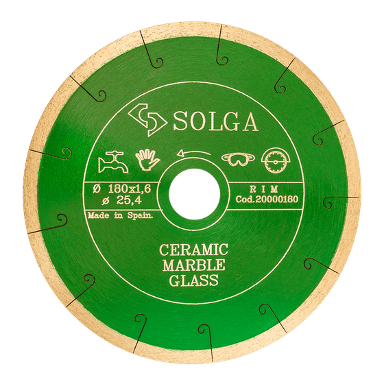 Алмазный диск по керамограниту 180х25,4 мм Solga Diamant CERAMICS MARBLE №1