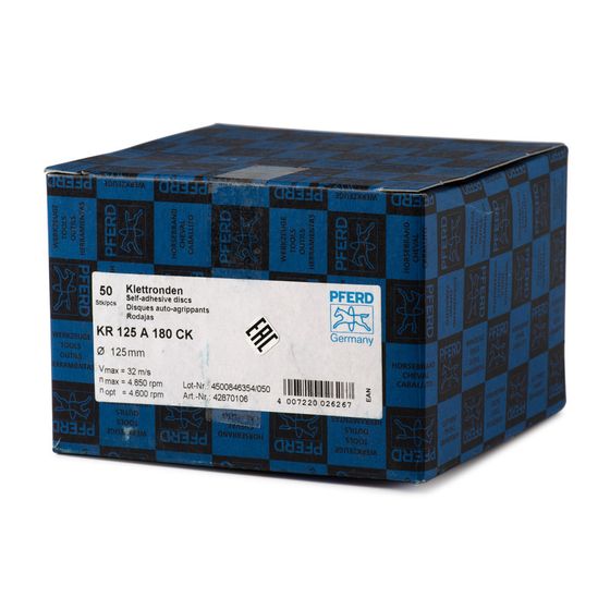Шлифовальный круг 125 мм на липучке P180 PFERD №3 Шлифовальный круг 125 мм на липучке P180 PFERD №3