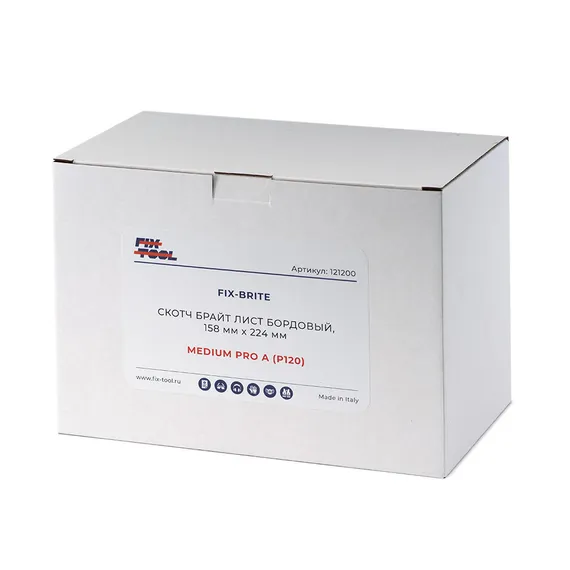 Скотч брайт FB лист красный 158 мм x 224 мм Medium Pro в упаковке 121200