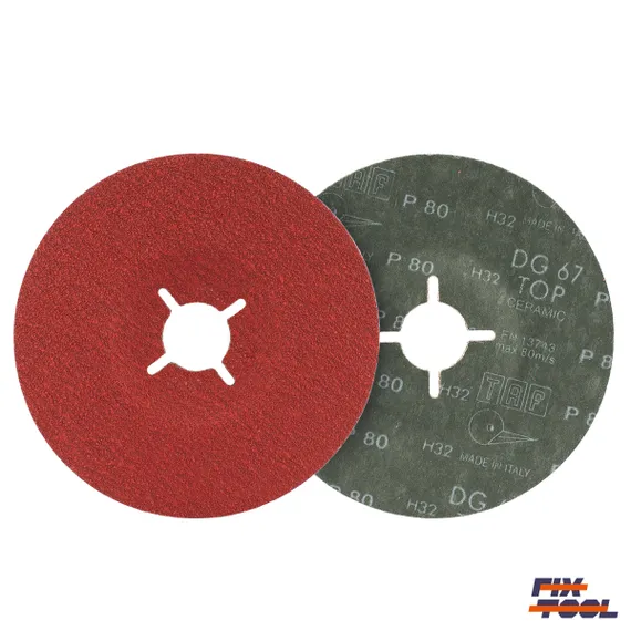 Круг фибровый 125 мм с двух сторон P80 керамика TAF