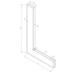 Угольник плоский 90° 160x100x5 мм Kinex