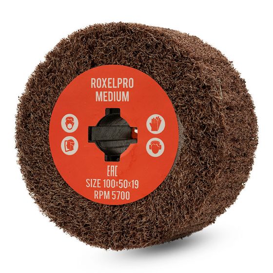 Шлифовальный валик 100x50x19 мм RoxelPro нетканый Medium A (P180) №2