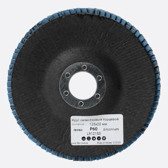 Круг лепестковый торцевой 125x22 мм Z P60 FB PRO этикетка