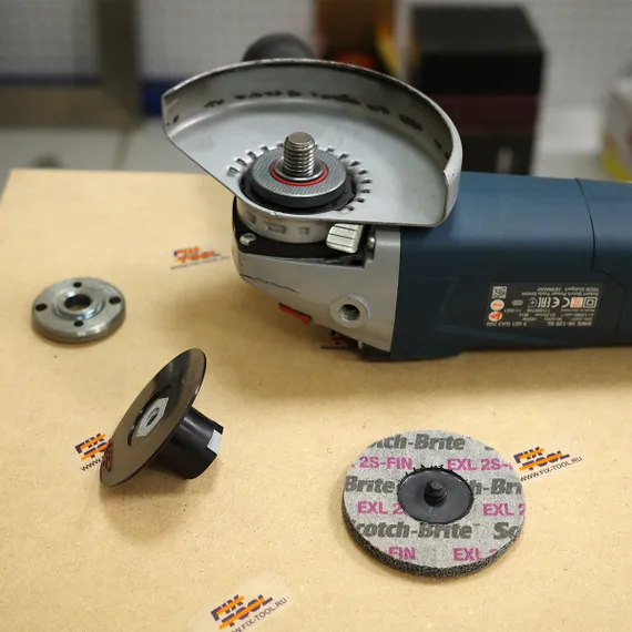 Круг 3М Roloc 2S-FIN 75x6 можно установить на УШМ через переходник