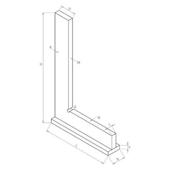 Угольник 90° с упором 250x160x5 мм Kinex №2