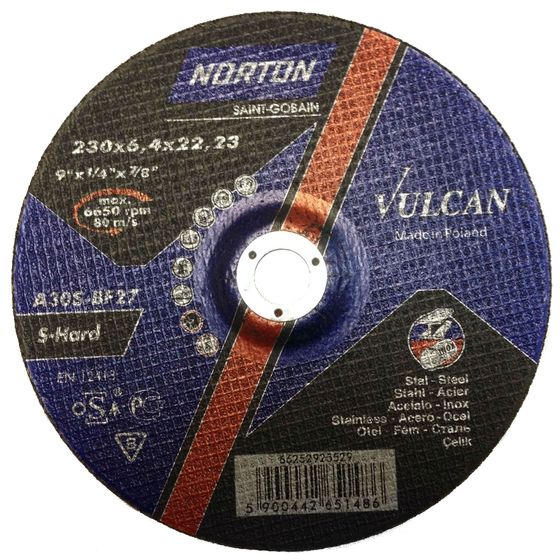 Зачистной круг по нержавеющей стали Norton Vulcan 230 x 6,4 x 22.23 мм 66252925529