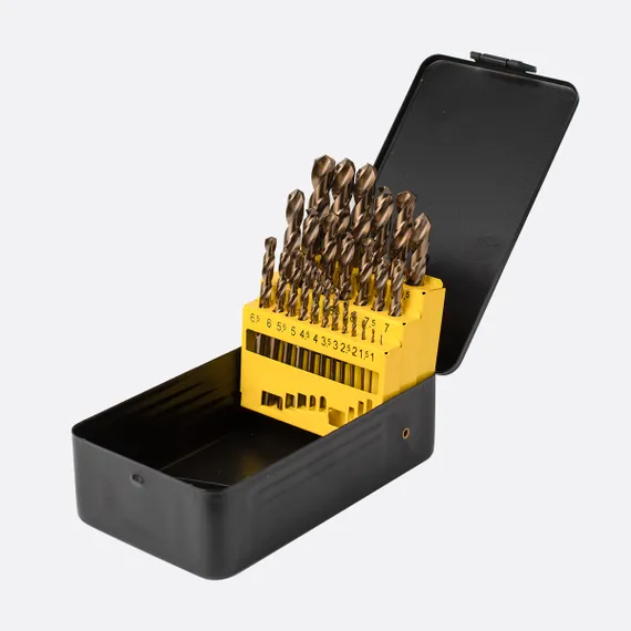 Набор сверл по металлу HSS-Co из 25 штук металлическая упаковка ГРАНИТ 165203